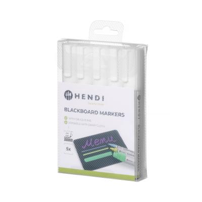 Popisovače na bílé tabule s úzkým hrotem, HENDI, 5x bílý | 664209